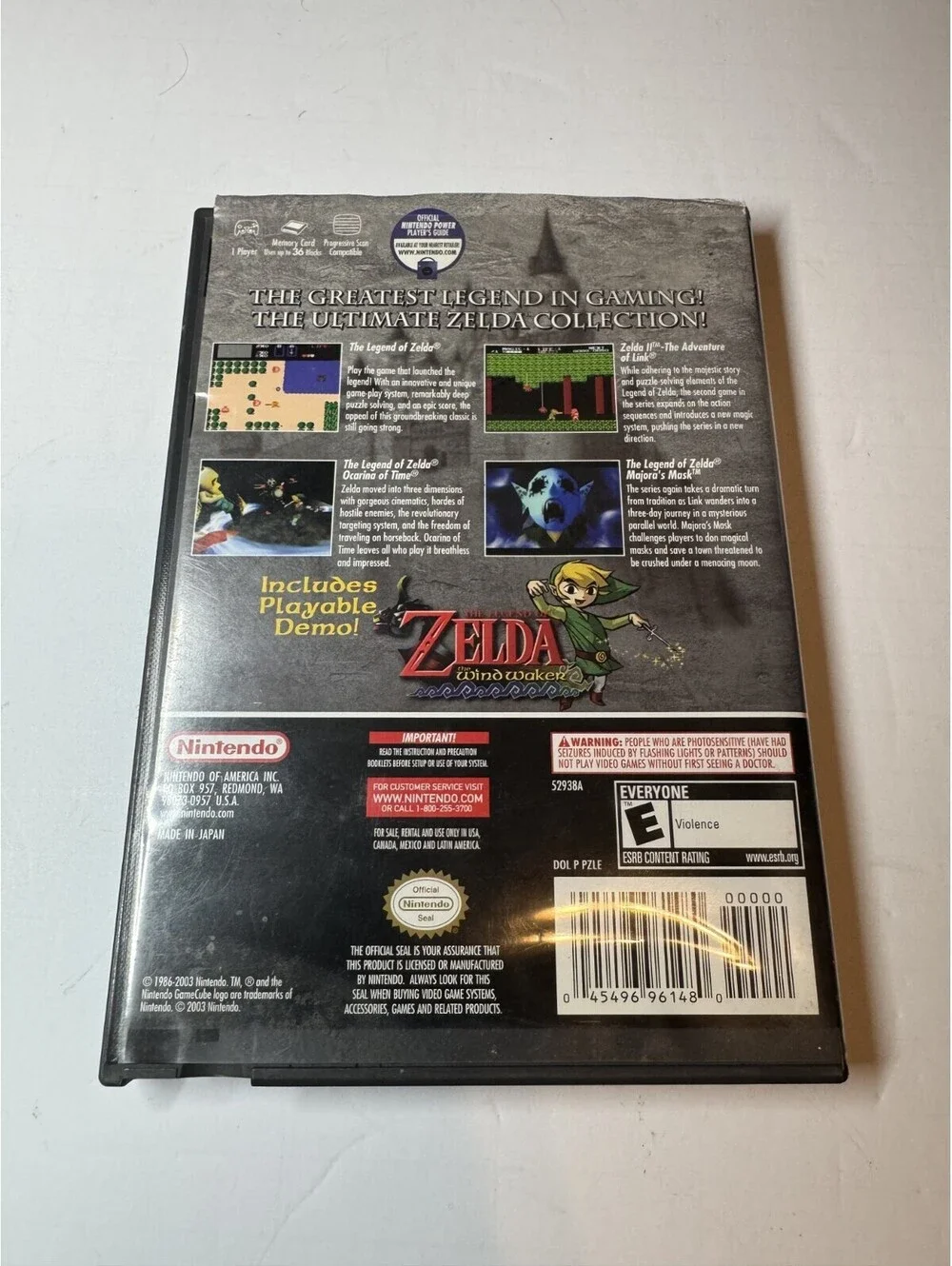 The Legend of Zelda Collector's Edition Promotional Disc Gamecube Manual Works
